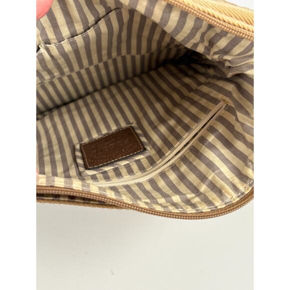 FOSSIL Crossbody Organizer Beige Canvas Handbag Shoulder Boho Hippie Vintage Bag - Picture 13 of 14